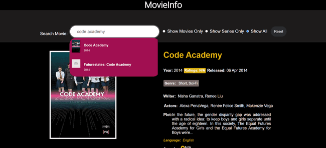 Javascript student project